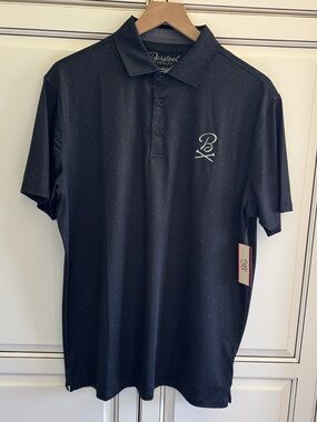 Barstool Golf Tee Polo Shirt Performance Stretch Comfort Black‎ Mens Size Large
